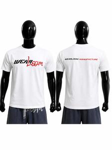 Wearloom Men's White Short Sleeve Casual T-<b>Shirt</b> Front Logo Print Cotton Poplin Summer Breathable Style - Product Image 2
