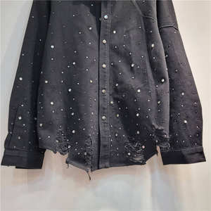 Veste en jean décontractée pour homme, grande taille, coupe ample, 100 % coton, style vintage, avec logo frontal, vente en gros de haute qualité - Product Image 4