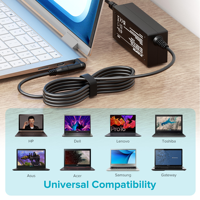 Pengisi Daya Notebook Universal 45W untuk HP Dell Acer Asus Samsung Sony Toshiba Fujitsu Gateway Delta NEC Liteon Notebook Chromebook