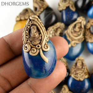 Pendentifs en pierres précieuses naturelles, bijoux en argile polymère, breloques et pendentifs personnalisés en pierres de guérison pour la vente en gros et les cadeaux - Product Image 1