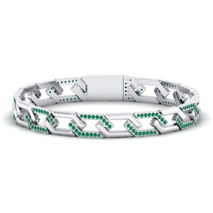 REYES Luxury Design 1.5 Carat Emerald Gemstone <b>Bracelet</b> Sparkling 925 Sterling <b>Silver</b> GRA Certified Moissanite Fine Jewelry - Product Image 1