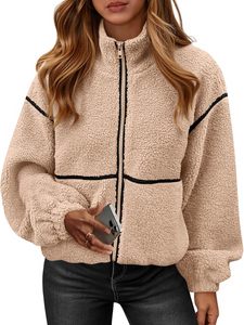 Chaqueta de lana con cuello alto para hombre, con cremallera, abrigo cálido de invierno con manga farol - Product Image 1