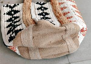 Beaded <b>Tote</b> <b>Bag</b> <b>With</b> Geometric Pattern Zip Closure Bohemian Style <b>Shoulder</b> <b>Strap</b> Women Casual Handbag - Product Image 6