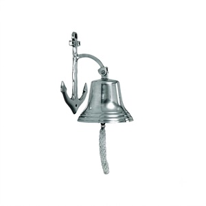 Campana de Barco Antigua de Latón para Colgar en la Pared con Diseño de Ancla Náutica, Campana de Puerta Marítima Vintage, Campana Decorativa Marina para Decoración del Hogar - Product Image 1
