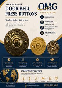 Door Bell push <b>Button</b> Plate Brass Polish Finish 65 mm Diameter decorative design solid brass - Product Image 2