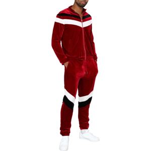 2021 new arrivals men velvet tracksuit plus size velvet tracksuit velvet 2 pieces set - Product Image 1