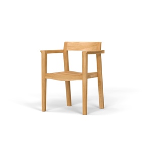เก้าอี้ทานอาหารไม้สักแท้สำหรับกลางแจ้ง เก้าอี้พักผ่อนไม้สไตล์โมเดิร์น - Product Image 1