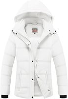 Manteau d'hiver long matelassé pour femme avec capuche en fourrure, fermeture éclair, manches longues, rembourrage épais en polyester, couleur unie