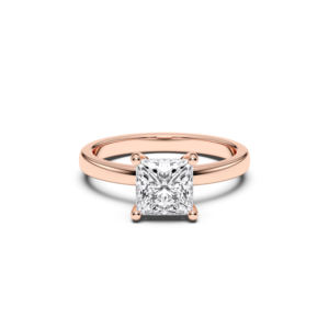 Anillo de compromiso solitario con diamante de corte princesa de 3.00 quilates F-G/VS cultivado en laboratorio, engastado en oro macizo para mujer - Product Image 1