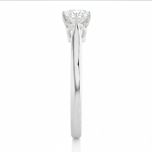 Anillo solitario de diamante cultivado en laboratorio con corte brillante redondo, color E, VVS2, certificado IGI, en oro blanco de 9K, con engaste de puntas, para mujer. - Product Image 4