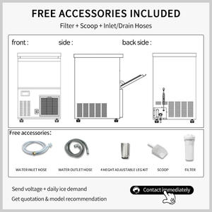 Máquina <span class=keywords><strong>de</strong></span> Hielo Profesional <span class=keywords><strong>de</strong></span> 55 kg/24 h para Uso Comercial, Máquina <span class=keywords><strong>de</strong></span> Hielo Cilíndrica Profesional para Cafeterías y Bares - Product Image 2