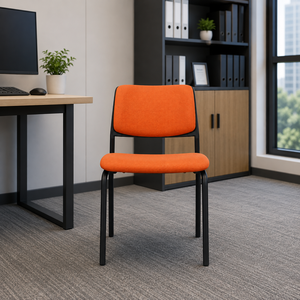 Chaise de bureau moderne KINSHA, multifonctionnelle, assise en tissu, pieds en métal, empilable, dossier solide, mobilier commercial pour immeuble de bureaux - Product Image 1