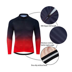 เสื้อปั่นจักรยานแขนยาวสำหรับผู้หญิง แบบซับลิเมชั่น แห้งเร็ว ผลิตจากโพลีเอสเตอร์ เหมาะสำหรับออกกำลังกาย วิ่ง และฝึกซ้อมกลางแจ้ง - Product Image 4