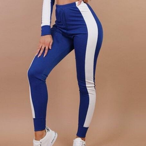 Joggers Training Fashion Simple Pants Crop Top Two Piece Tracksuit Women - Product Image 2