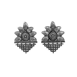 ต่างหูเงินแท้รูปดอกบัวแบบดั้งเดิมสำหรับวันครบรอบแต่งงานและของขวัญ - ดีไซน์วินเทจ - Product Image 3