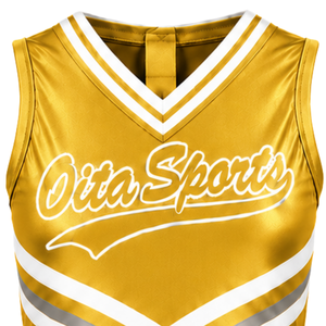 Customized Gold Cheer Shirt Sleeveless Team Sportswear Athletic Uniform Top Practice Training Performance Cheer Squad Apparel - Product Image 6