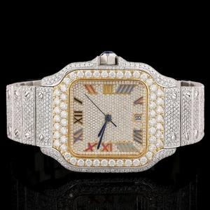 Reloj Mecánico Automático de Lujo para Hombre, Personalizado, de 40 mm, con Diamantes Moissanite VVS, Correa de Acero Inoxidable y Cristal de Zafiro - Product Image 1