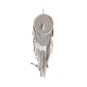Atrapasueños de Plumas de Macramé con Diseño Único, Hecho a Mano, de Algodón Tejido, Estilo Boho, Decoración de Pared con Forma de Luna, Compre al Precio Más Bajo - Product Image 3