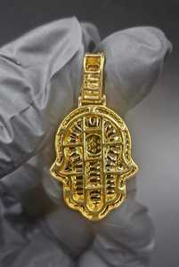 Colgante de Moissanita, Colgante Mano de Fátima, Colgante Amuleto de Ojo, Colgante de Plata 925, Colgante Espiritual de Protección y Buena Suerte - Product Image 6