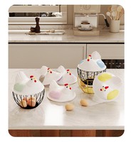 ES02 Vente en gros de contenants de rangement pour œufs, panier à poulet créatif, plateau porte-ail avec couvercle et poignées, décoration d'intérieur