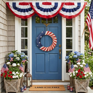 Best Price Water Hyacinth Americana <b>Wreath</b> for Front <b>Door</b> Handmade USA Flag Style <b>Summer</b> <b>Door</b> <b>Wreath</b> from Vietnam - Product Image 3