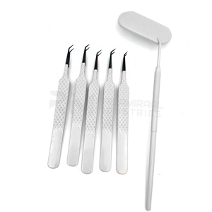 Pinzas de Alta Calidad RMI de 90 Grados para Extensión de Pestañas, Fabricante de Pinzas con Punta de Fibra, Color Negro Mate, Mega Volumen - Product Image 5