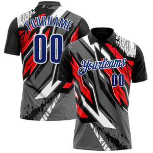 Camiseta de Golf para Hombre, de Secado Rápido, Sublimada, con Nombre y Número, Blanca y Roja, con Logotipo Personalizado, Diseño Sólido y Transpirable - Product Image 1