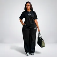 Nuevo Conjunto de Dos Piezas para Mujer, Primavera/Verano, Estilo Casual, Versátil, Holgado, de Pierna Ancha, Gran Venta