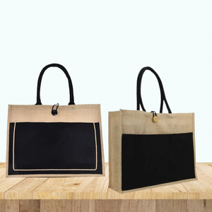 ถุงปอกระเจาพิมพ์ลายแบบเป็นมิตรต่อสิ่งแวดล้อมพร้อมที่จับเป็นพังผืดที่นุ่มสบายจากอินเดีย - Product Image 6