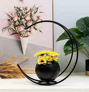 Compassion คอลเลกชันแจกันเหล็กลายดอกไม้สไตล์โมเดิร์นกระถางต้นไม้ทองเหลืองเคลือบสีดำตกแต่งบ้านระเบียงงานแต่งงานของขวัญ - Product Image 5