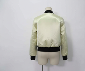 Veste bomber en satin personnalisée avec logo pour hommes, vestes pour hommes de haute qualité, logo de marque personnalisé, streetwear, vestes coupe-vent - Product Image 2