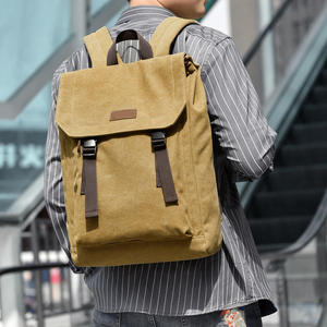 <b>Canvas</b> Laptop <b>Backpack</b> Minimalist Design Durable Softback 20-39L Capacity Unisex Shoulder Straps Buckle Closure - Product Image 5