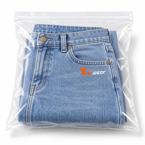 Men's High Waist Stonewashed Denim Jeans Straight Fit Light Blue Cotton Casual Pants With Rivets Button Fly Denim Jeans - Product Image 5