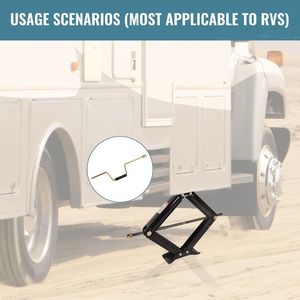 Lot de 2 vérins à ciseaux de 6500 lb avec poignée pour stabilisateur de caravane, remorque, camping-car, camions, voitures, monospaces, berlines - Product Image 6