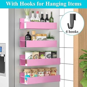 Set di 4 Organizzatori Magnetici Rosa per Spezie, per Frigorifero e Forno, Gestione Efficiente della Cucina - Product Image 4