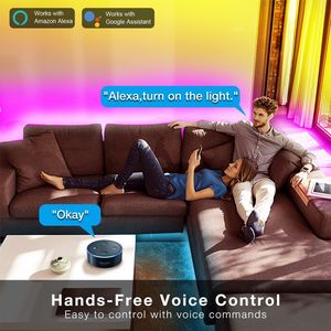 Striscia LED Smart WiFi da 30 Metri Compatibile con Alexa e Google Assistant, Controllo Vocale e Remoto tramite App, Sincronizzazione Musicale dei Colori - Product Image 2