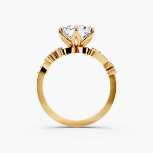 Cut Lab Grown Diamond <b>Nature</b> <b>Inspired</b> Vine Branch <b>Engagement</b> <b>Ring</b> Trendy IGI Certified Rhodium 10K/14K/18K Gold Party Gift - Product Image 2