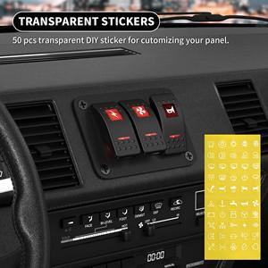 Panneau de commande pour bateau, 3 interrupteurs, 5 broches, en aluminium, pré-câblé, marche/arrêt, LED bleue - Product Image 4