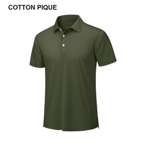 เสื้อโปโลชาย 240 กรัม ผ้าโพลีเอสเตอร์ผสมคอตตอน แขนสั้น ทรงคลาสสิค ซักแล้ว ใส่สบาย ไซส์ใหญ่ เหมาะสำหรับเล่นกอล์ฟ - Product Image 1