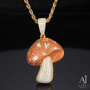 Collar con Colgante de Moissanita en Forma de Cubo de Hielo, Joyería con Piedras Rojas y Blancas para Hombre - Product Image 6