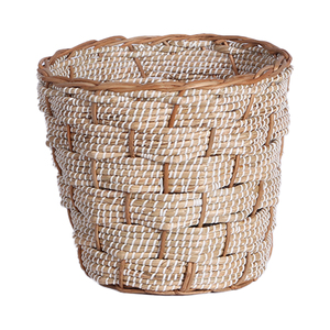 Wholesale Cheap Checkered Pattern Rattan Seagrass <b>Basket</b> PP Cotton Material Plastic String for Laundry Shoe Storage Bathroom - Product Image 2
