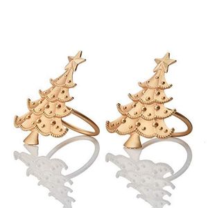 Wood Square Napkin Rings Hollow Modern Design 5 Cm Width Durable <b>Table</b> Decoration Wedding Use - Product Image 4