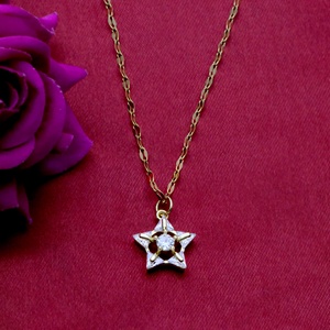 สร้อยคอพร้อมจี้รูปดาวเปิดประดับเพชร CZ ใส เงินแท้ 925 ชุบทองคำขาว ขายส่ง Memoria Jewels - Product Image 5