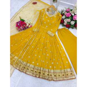 Belle robe de soirée pour femme avec ensemble Designer Dupatta - Product Image 3