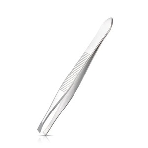 Pinzas para Pestañas de Acero Inoxidable, Punta Recta, Herramienta de Precisión Duradera, Estilo Moderno Ecológico, 9.5 cm, 2 Piezas, Portátiles - Product Image 1
