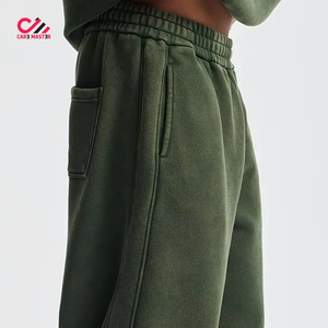 100% Cotton Fleece Sweatpants Elastic Waist <b>Baggy</b> Casual Pants Midweight Green Autumn Wear Side Pockets <b>Baggy</b> <b>Trouser</b> - Product Image 4