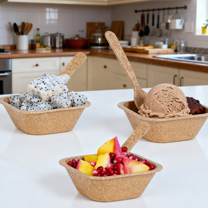 Cuillère en fibre de riz de 5 pouces sans produits chimiques, compostable, à usage unique, sans plastique, naturelle, sans danger pour les aliments, pour les repas secs et solides - Product Image 3
