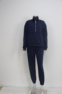 Sudadera de punto con capucha y media cremallera para mujer, color verde oliva, manga larga, informal, para otoño, 100% algodón, con etiqueta personalizada - Product Image 4