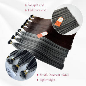 Punta plana de queratina, extremo grueso, venta al por mayor, extensión de cabello humano 100%, Punta Plana U Nano I, cabello europeo, fusión caliente, Unión de cabello - Product Image 5