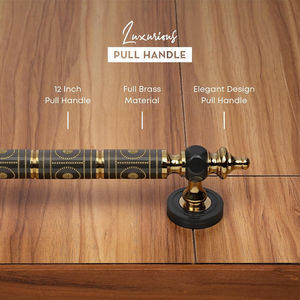 Antique Brass and Black Metal Door Pull Handle Decorative Long Metal Handle Vintage Style Hardware for Wooden Entry Doors Home - Product Image 5